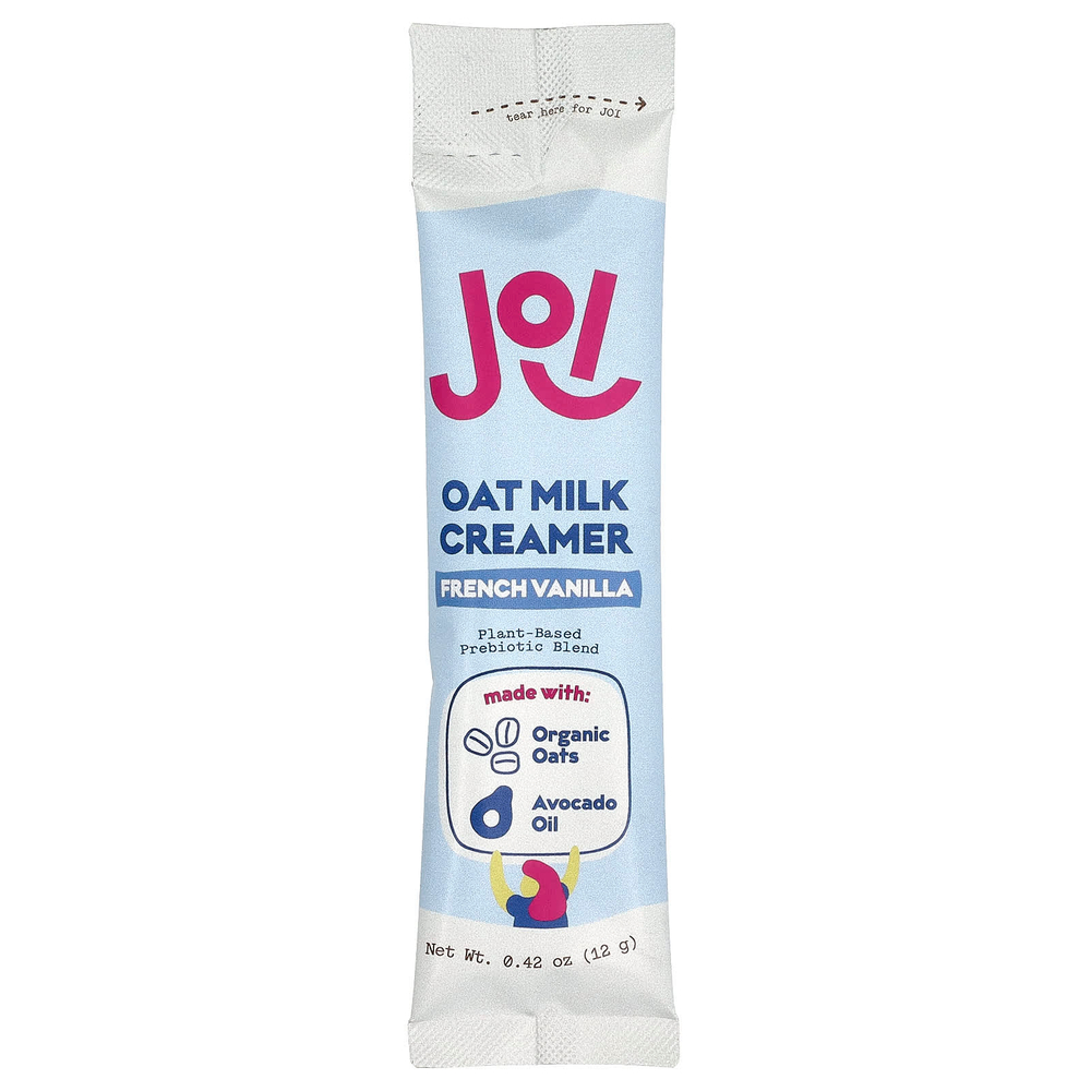 JOI, овсяные сливки, со вкусом французской ванили, 10 пакетиков по 12 г (0,42 унции)