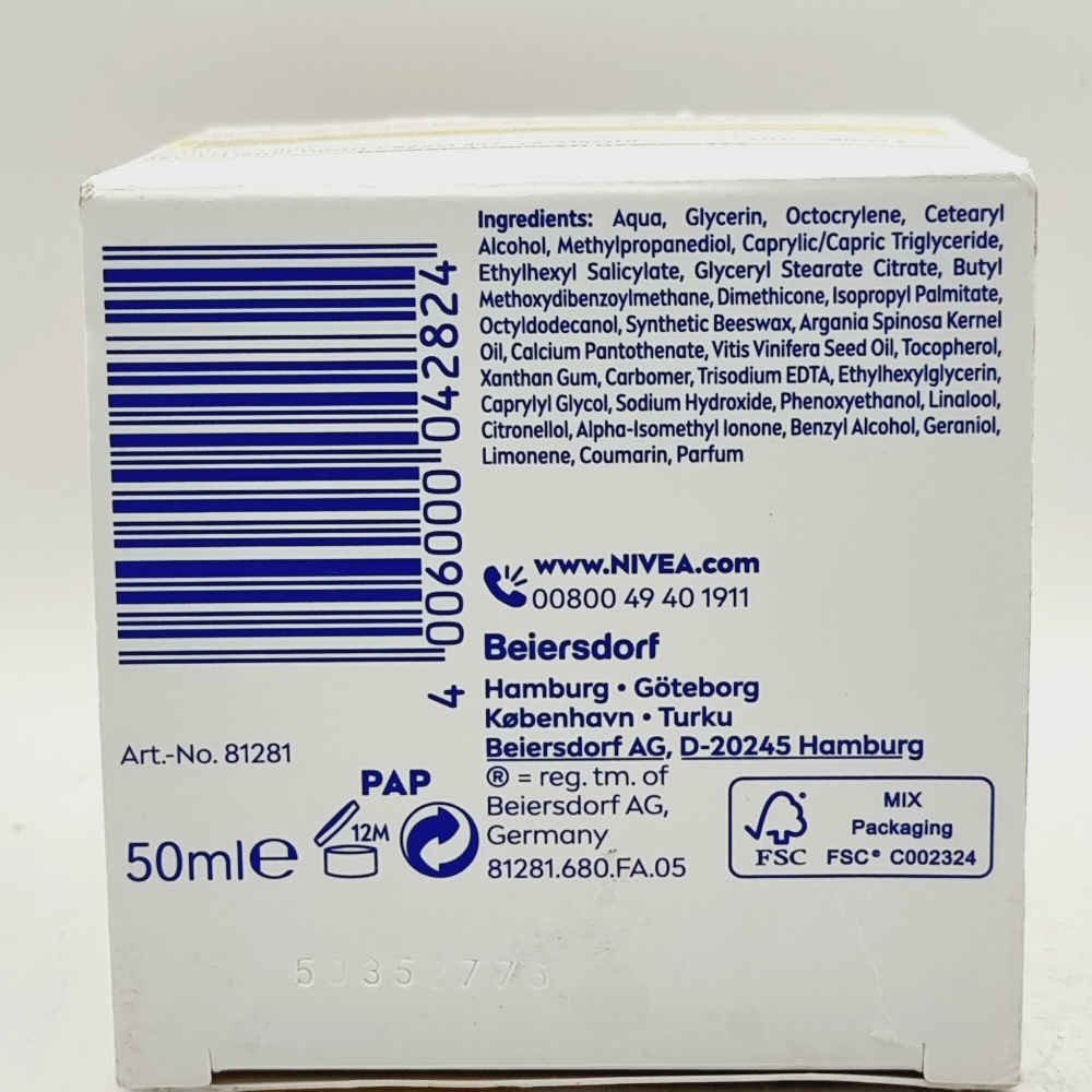 Крем для лица дневной 55+ Nivea Anti-Wrinkle + Revitalizing с маслом арганы и виноградных косточек, SPF 15, 50 мл