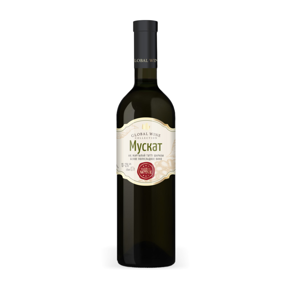 Вино белое Global Wine Мускат полусладкое 0,75 л