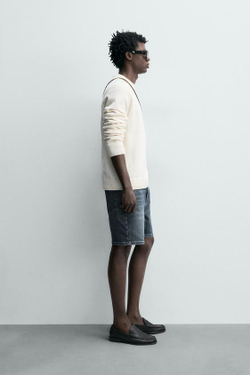 ZARA ДЖИНСОВЫЕ ШОРТЫ REGULAR FIT, СИНИЙ