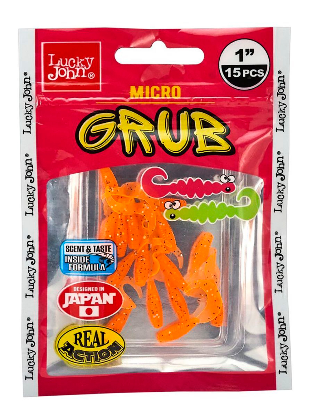 Твистеры съедобные искусственные LJ Pro Series MICRO GRUB 1,0in (02,50)/PA03 15 шт. в упак.