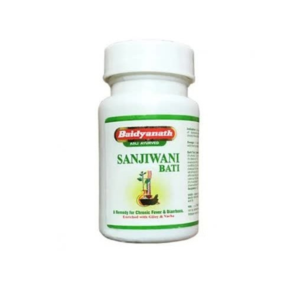 Травяной сбор для настоя Baidyanath Sanjiwani Bati Сандживани Бати повышение иммунитета 80 таб