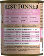 Консервы Best Dinner High Premium Бест Диннер Премиум для собак крупные волокна в желе натуральная индейка 340 г
