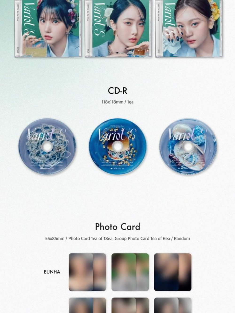 Альбом VIVIZ - VarioUS 3rd Mini Album Jewel Case RANDOM Version