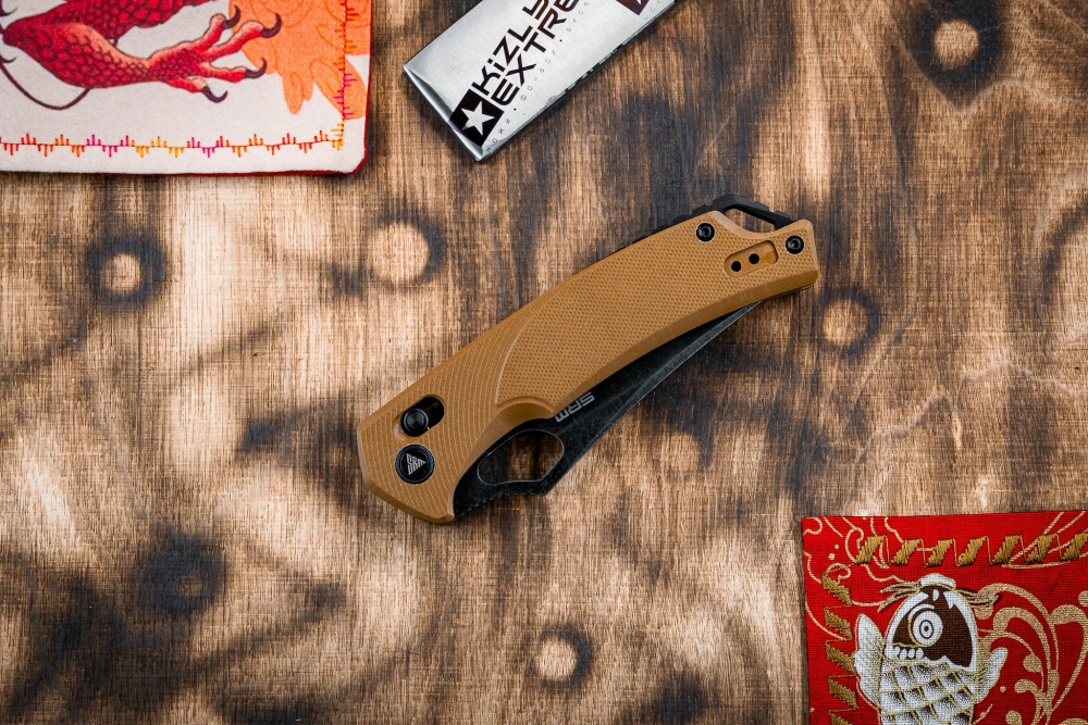 Складной нож SRM 9202-GW BlackWash сталь D2 рукоять Tan G10