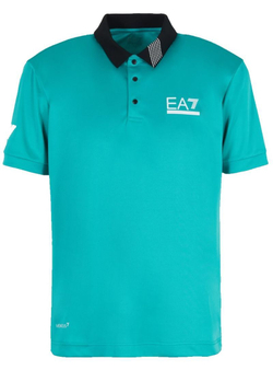 Мужское теннисное поло EA7 Man Jersey Polo Shirt - зеленый