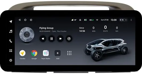 Магнитола для Toyota Camry 30 2001-2006 (рамка оливковая) - Teyes LUX ONE ROUND монитор 12.3" 2K QLED на Android 10, Быстрая, CarPlay, 4G SIM-слот