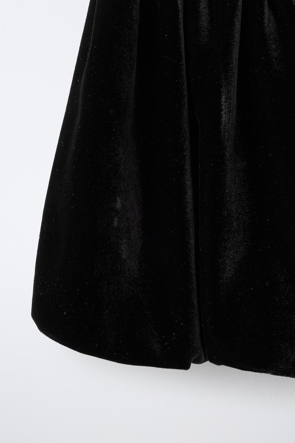 ZARA БАРХАТНОЕ ПЛАТЬЕ-БАЛЛОН, ЧЕРНЫЙ