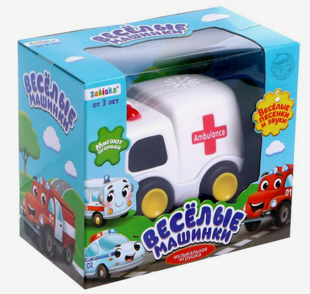 Музыкальная игрушка "Машина скорой помощи" белая, свет/звук SL-04198