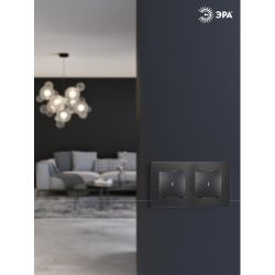 12-1102-05 ЭРА Выключатель с подсветкой, 10АХ-250В, IP20, Эра12, антрацит | Эра 12