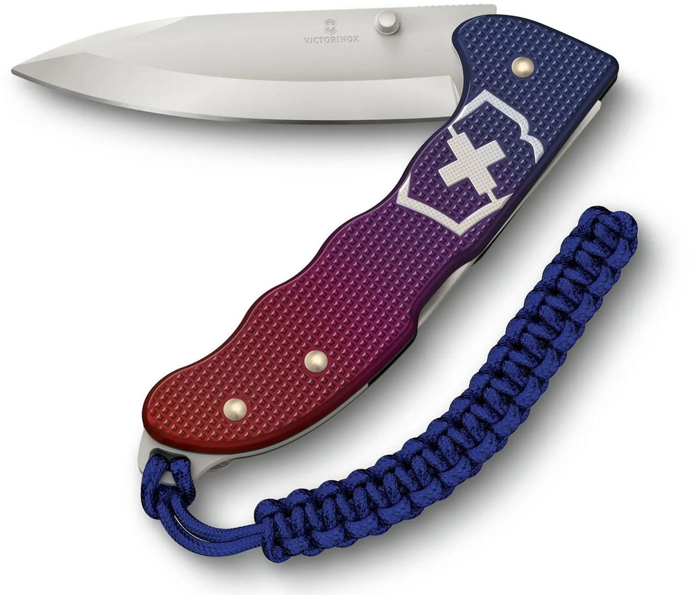 Нож Victorinox Evoke Alox, 136 мм, 4 функции, синий/красный подар.коробка