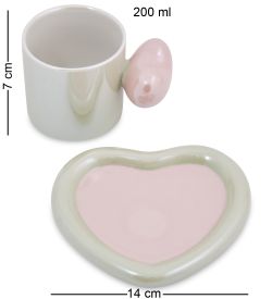 GAEM Art MUG-415/3 Чайная пара «Сердце»