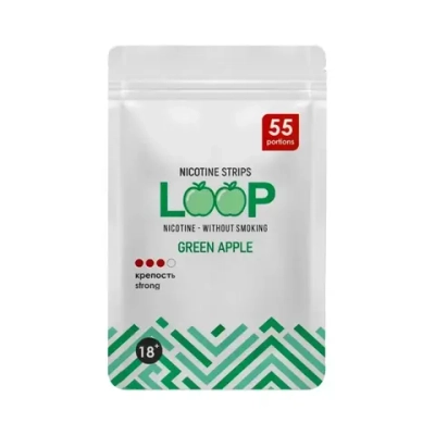 LOOP GREEN APPLE НИКОТИНОВЫЕ ПЛАСТИНКИ (12 МГ) - ЗЕЛЕНОЕ ЯБЛОКО