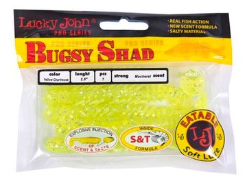 Виброхвосты съедобные LJ Pro Series BUGSY SHAD 2.8in(7,2 см), цв. 071, 7 шт.