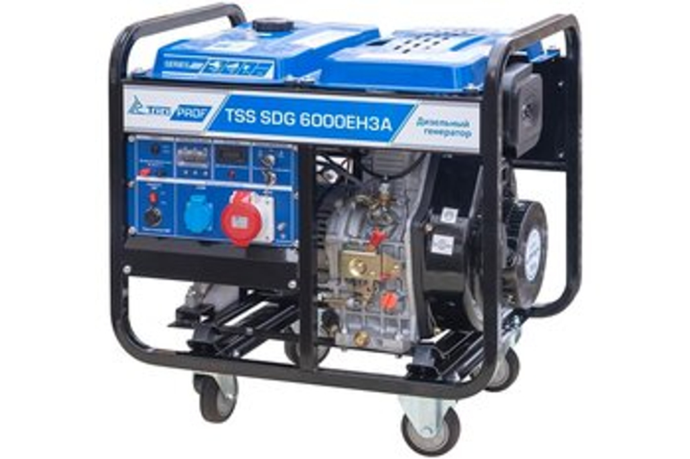 Дизельный генератор ТСС SDG 6000EH3A, 6 кВт ном., 380 В, электростартер, 077016