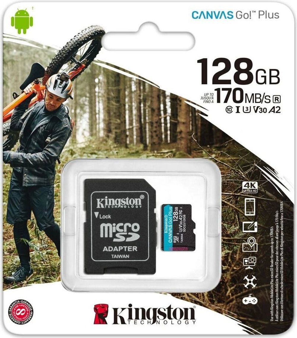 Карта Памяти Kingston Canvas Go Plus microSDXC 128GB