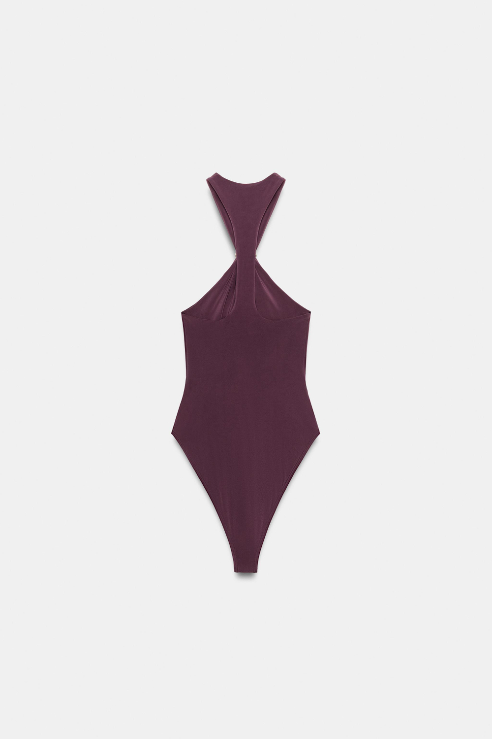 ZARA БОДИ СО СБОРКАМИ И ДЕКОРОМ, ТЕМНО-БАКЛАЖАНОВЫЙ