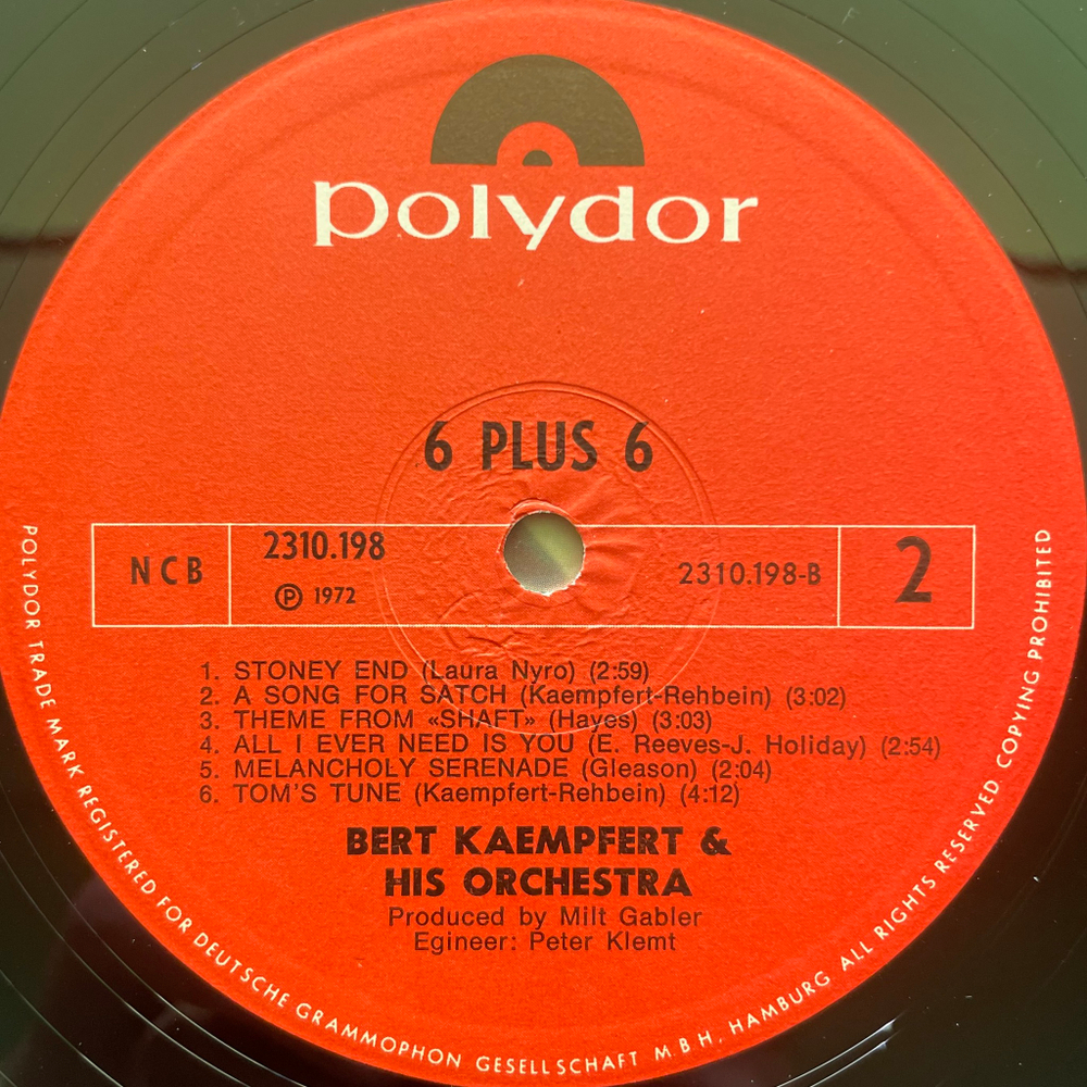 Bert Kaempfert & His Orchestra ‎– 6 Plus 6 (Скандинавия 1972г.)