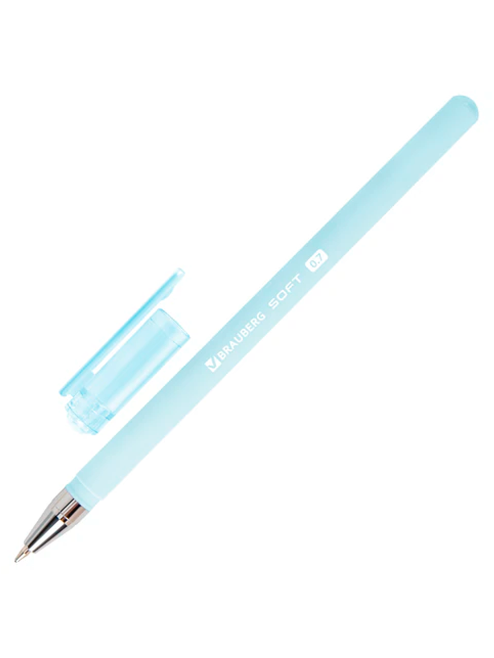 Ручка шариковая BRAUBERG "SOFT PASTEL", СИНЯЯ, корпус ассорти, узел 0,7 мм, линия 0,35 мм