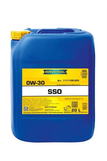 SSO 0W-30 RAVENOL Моторное масло 20 литров