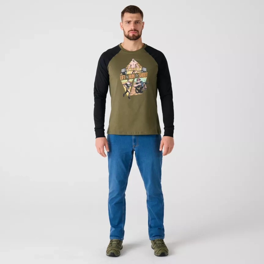 Лонгслив Helikon Lift, Run, Shoot - Olive Green