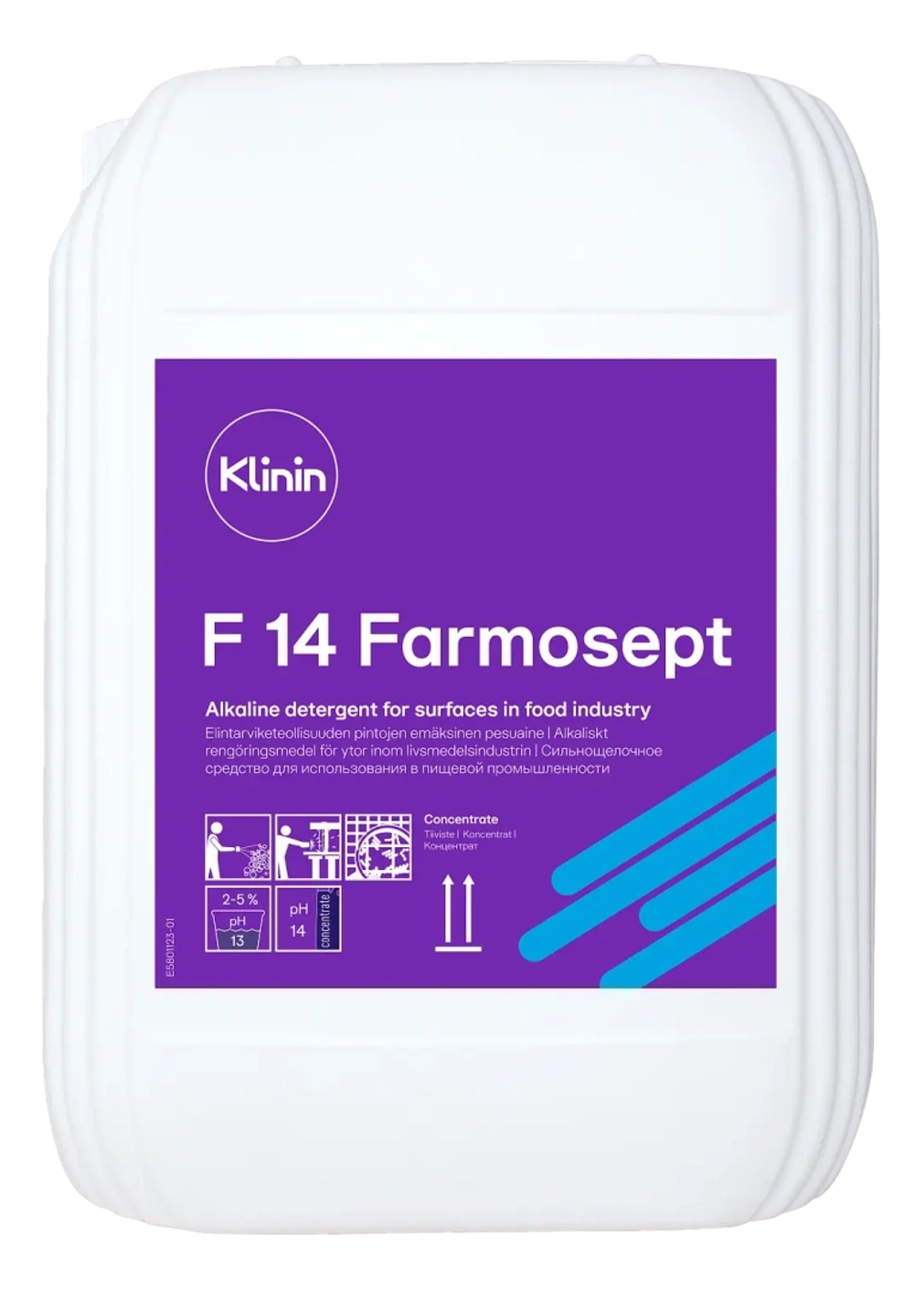 Klinin: Фармосепт F14 10л сильнощелочное пенное моющее средство без хлора