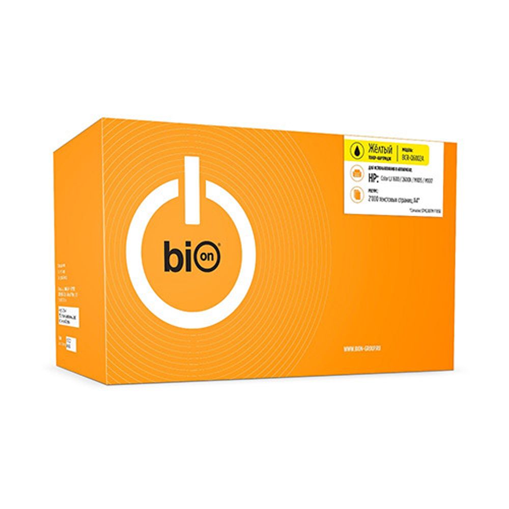 Bion BCR-Q6002A Картридж для HP {Color LaserJet 2600/1600/2605N} (2000 стр.), Желтый, с чипом Bion BCR-Q6002A Картридж для HP {Color LaserJet 2600/1600/2605N} (2000 стр.), Желтый, с чипом