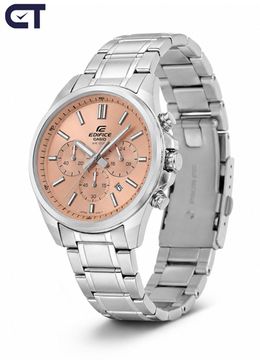 CASIO EFV-650D-4AVUDF EDIFICE мужские наручные часы — стальной хронограф с красным циферблатом