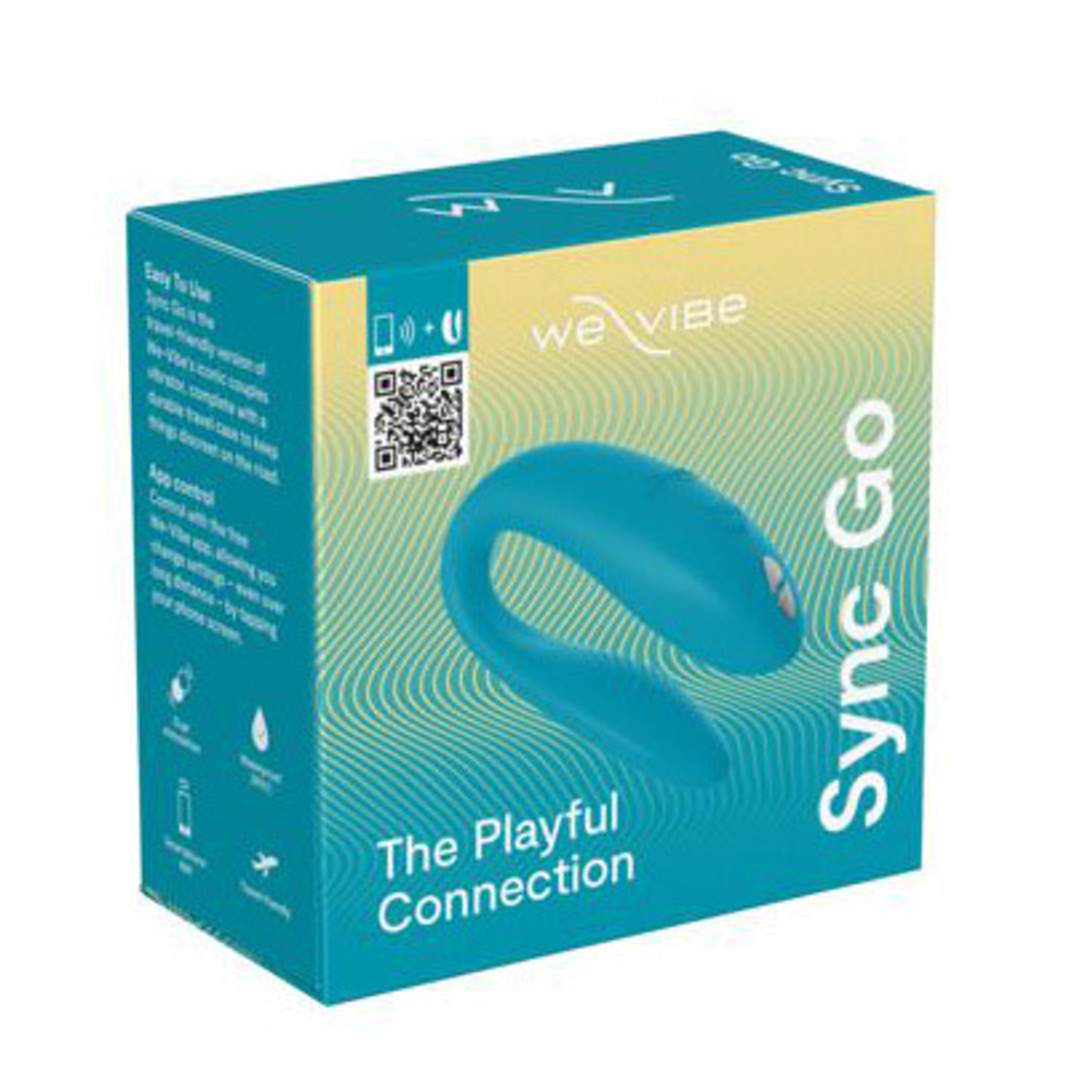 Бирюзовый вибромассажер 7,5см для пар We-Vibe Sync Go SNSY5SG8
