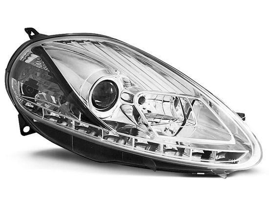 Передние фары Fiat Grande Punto daylight chrome