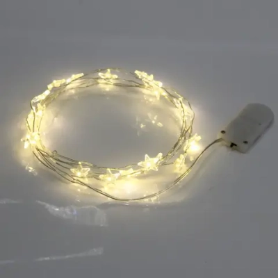 Гирлянда для дома «Звездочка» на батарейках 2,0 м 20 ламп LED, 1 реж., IP-20, Теплый белый