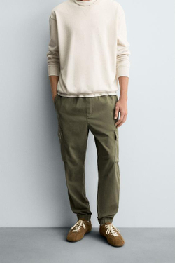 ZARA БРЮКИ КАРГО SLIM FIT, ХАКИ