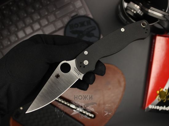 Нож складной Spyderco ParaMilitary 2 C81GP2 c клинком сатин CPM-S45VN, рукоять черный G10