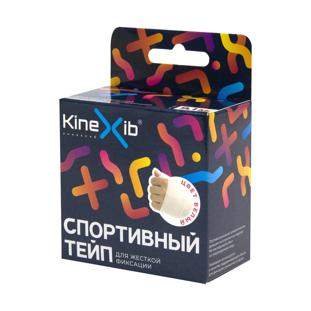 Кинезио тейп для тела спортивный KINEXIB, 3,8 см × 9,1 м, белый
