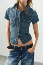 ДЖИНСОВАЯ РУБАШКА TRF С КАРМАНАМИ — ZARA