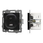 Механизм USB розетки SCT-MUAC-PL-BK-V (5V, 3A, QC4) (Arlight, -)