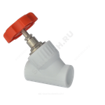 Клапан (вентиль) PP-R запорный белый Дн 32х45гр внутренняя пайка VALFEX 10174032