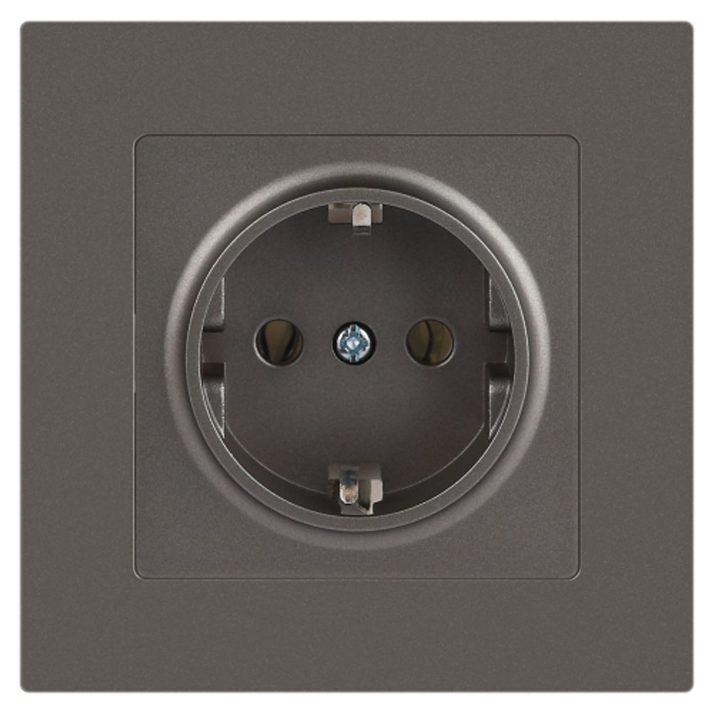Розетка Intro Accent 6-202-09 2P+E Schuko 16А-250В IP20 СУ AL/CU титан | Intro
