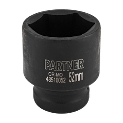 Головка ударная глубокая 52мм (6гр),1'' Partner PA-48510052