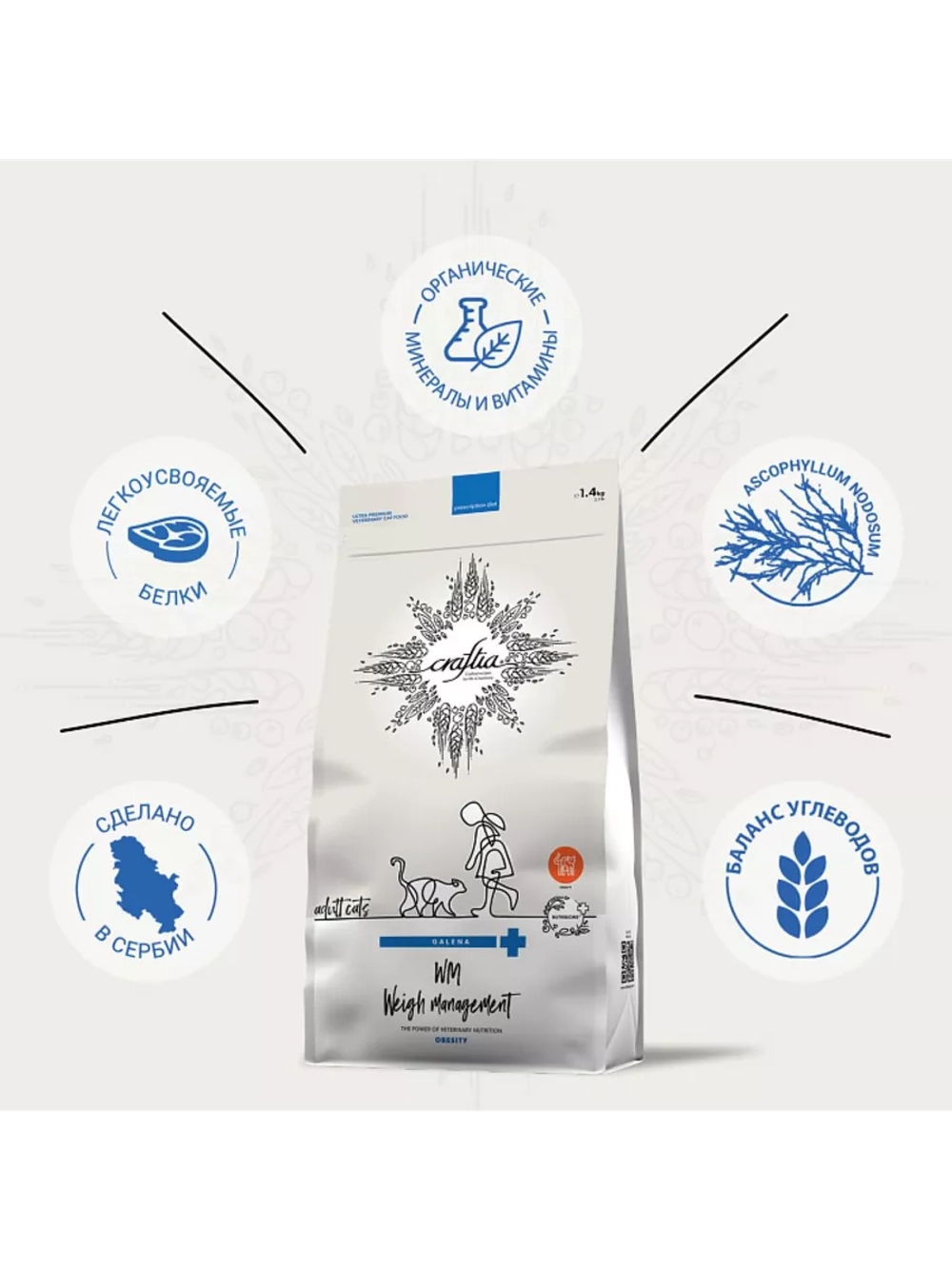 WEIGHT MANAGEMENT для кошек при избыточном весе 1,4кг