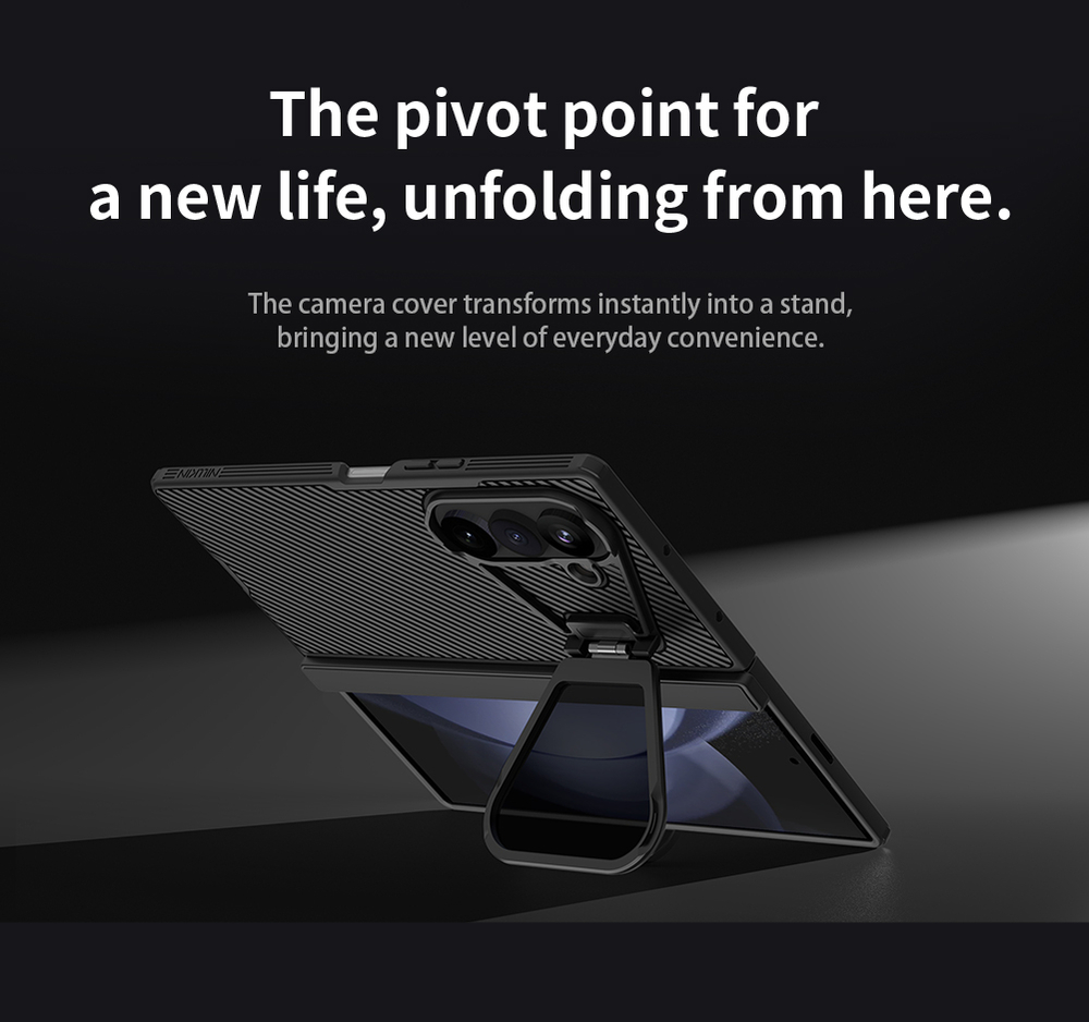 Чехол черный с MagSafe для смартфона Samsung Galaxy Z Fold 8 Ultra, серия CamShield Prop Magnetic (версия с прозрачной крышкой объектива) от Nillkin