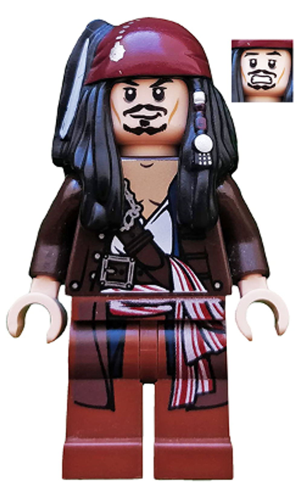 Минифигурка LEGO poc034 Капитан Джек Воробей (Плащ)