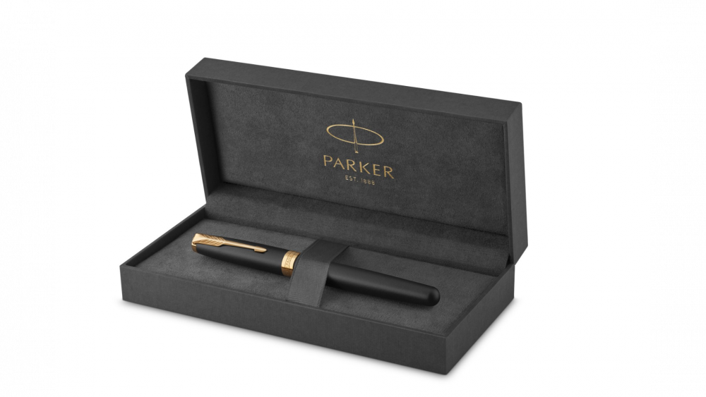 Перьевая ручка Parker Sonnet 1931516, Matte Black GT, перо: F, цвет чернил: black, в подарочной упаковке