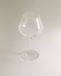 ZARA HOME БОКАЛ ИЗ СТЕКЛА BOHEMIA CRYSTAL С ВОЛНИСТЫМ РЕЛЬЕФОМ, ПРОЗРАЧНЫЙ