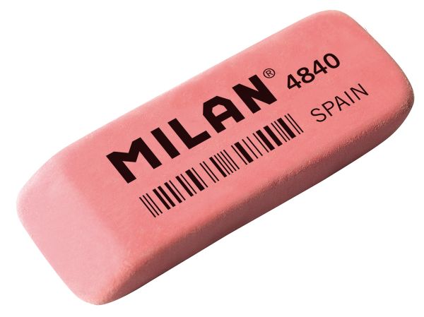 Ластик 4840 скошенный 5.2х1.9х0.8 см, 40 шт, CNM4840 розовый, Milan