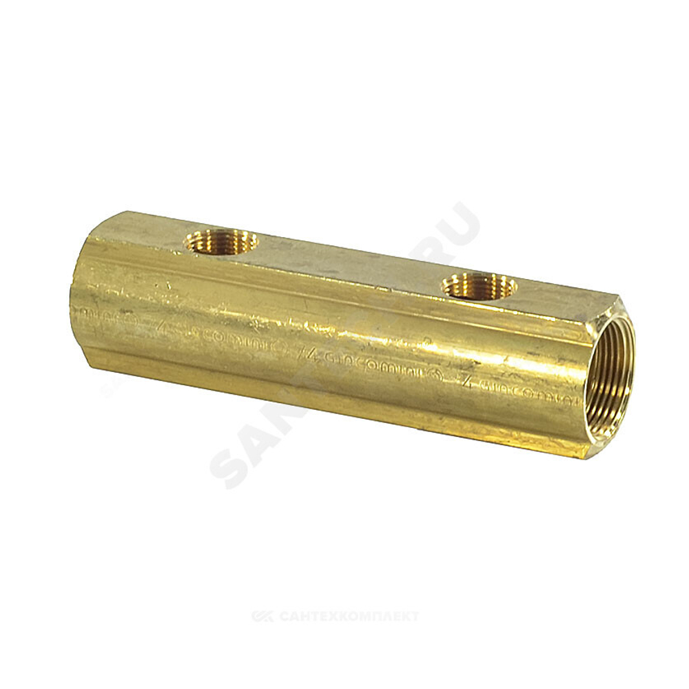Коллектор латунь 1 1/4" ВР/ВР на 2 вых 3/4" ВР м/о 100мм R582A Giacomini R582AY002