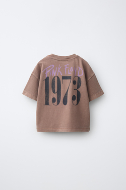 ZARA ФУТБОЛКА С ПРИНТОМ PINK FLOYD ©™, КОРИЧНЕВЫЙ
