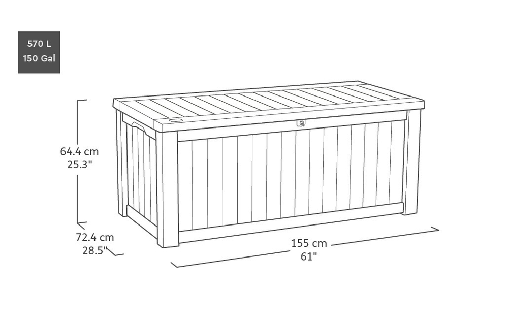 Пластиковый сундук Keter Rockwood 570 л brown