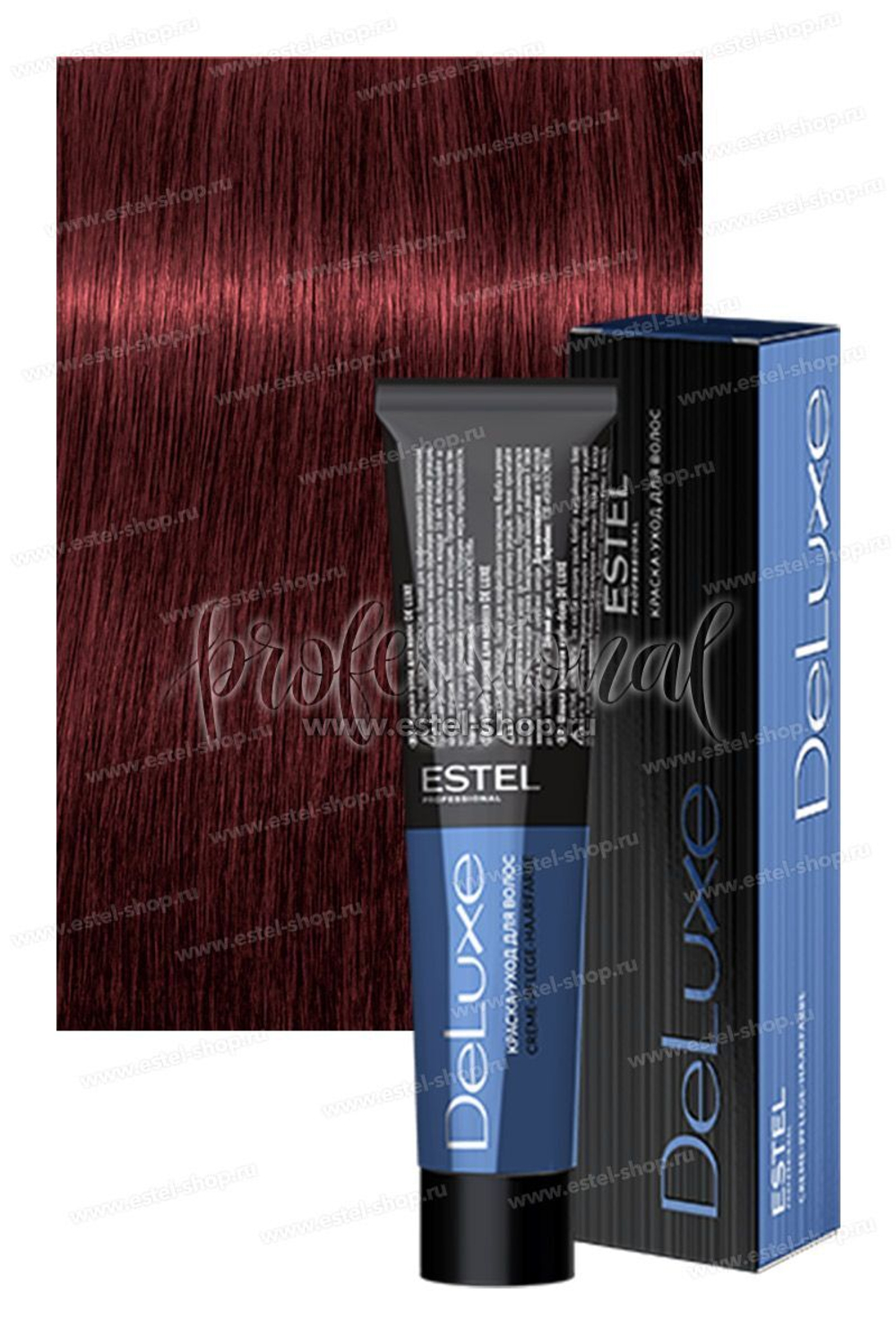 Estel DeLuxe 5/50 Светлый шатен красный для седины 60 мл