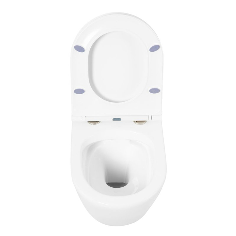 Унитаз подвесной безободковый с сиденьем BelBagno TRE BB8001CHR/SC